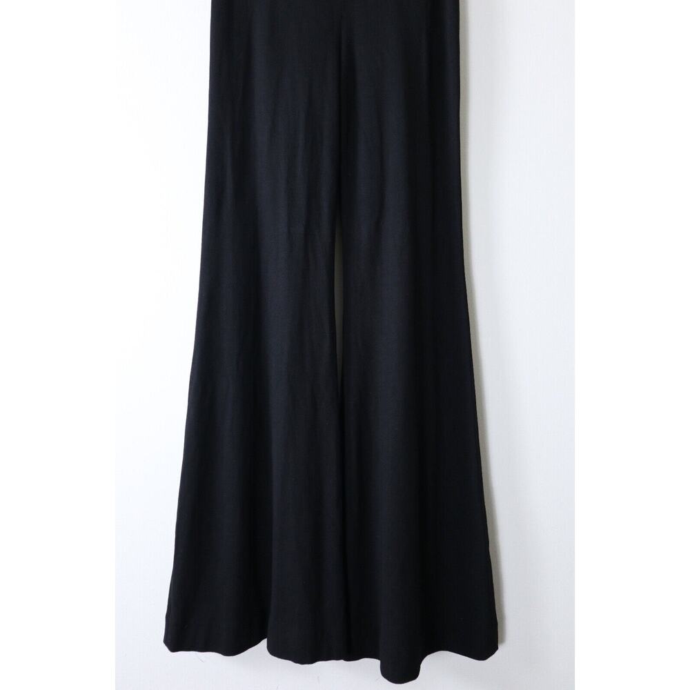 Rosetta Getty Size S Jersey Wide Flare Leg Pants Pull On Black Stretch - Picture 4 of 11